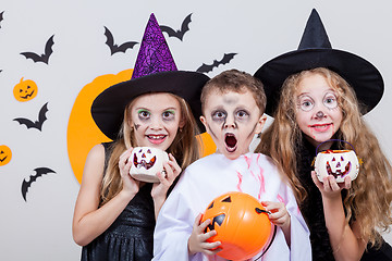 Image showing Happy children on Halloween party