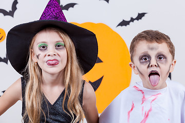 Image showing Happy children on Halloween party