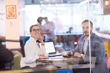 Image showing startup Business team Working With laptop in creative office