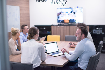 Image showing Startup Business Team At A Meeting at modern office building