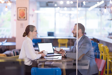 Image showing startup Business team Working With laptop in creative office