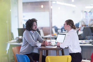 Image showing startup Business team Working With laptop in creative office