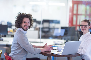 Image showing startup Business team Working With laptop in creative office