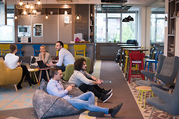 Image showing startup Office Workers Playing computer games