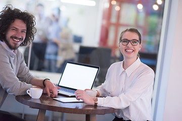 Image showing startup Business team Working With laptop in creative office