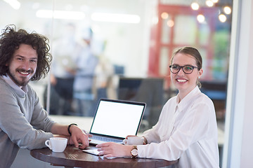 Image showing startup Business team Working With laptop in creative office