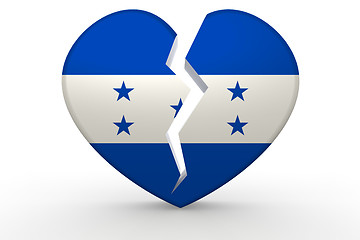 Image showing Broken white heart shape with Honduras flag