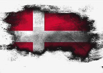 Image showing Denmark flag painted with brush