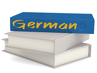 Image showing Hard cover books with German word