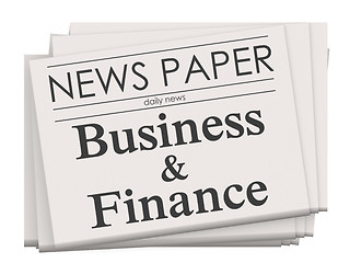 Image showing Business and finance on newspaper isolated