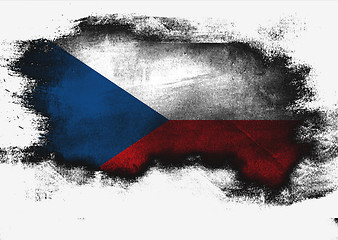 Image showing Czech Republic flag painted with brush