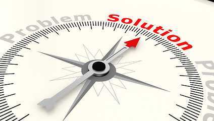 Image showing Compass with arrow pointing to the word solution