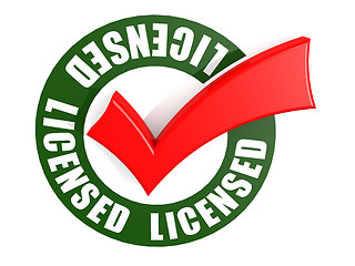 Image showing Licensed and red check mark