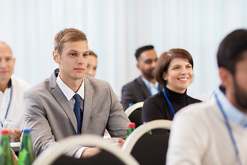 Image showing happy business team at international conference