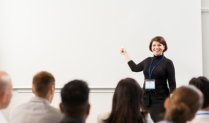 Image showing group of people at business conference or lecture