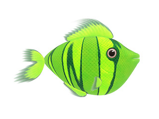 Image showing green comic fish