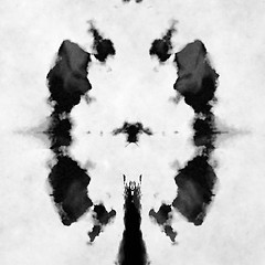 Image showing black and white Rorschach test