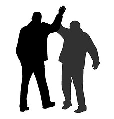 Image showing Give me five gesture between two successful businessmen