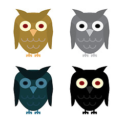 Image showing Owl day night gray and Halloween black owl