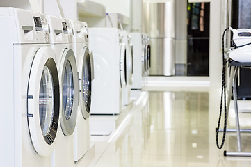 Image showing washing machines in appliance store