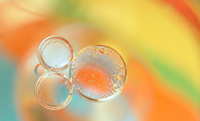 Image showing Colrful background with oil bubbles