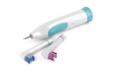 Image showing Electric toothbrush on white