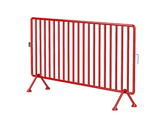 Image showing Red mobile fence