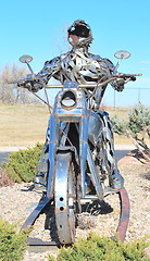 Image showing Abstract chrome motorbike.