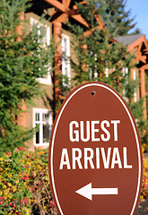 Image showing Guest arrival sign.