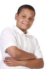 Image showing Hispanic Boy with his Arms Crossed