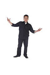 Image showing Casual Handsome Hispanic Man with His Hands Up