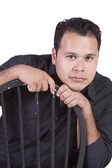 Image showing Close up on a handsome hispanic man