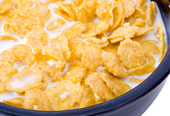 Image showing Bowl of Cornflakes with Milk