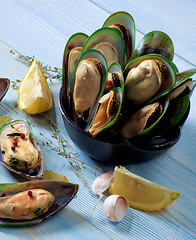 Image showing Boiled Green Mussels