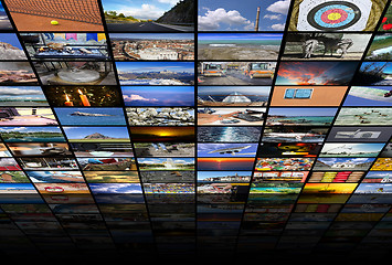 Image showing Big multimedia video and image wall of the TV screen