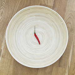 Image showing One red pepper in the bowl