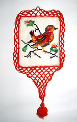 Image showing embroidered bird sparrow