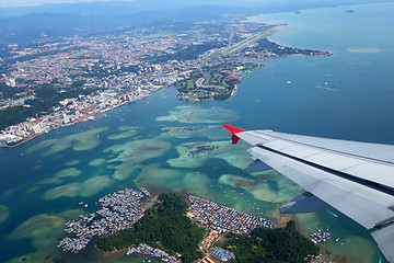 Image showing Aerial view of Kota Kinabalu and Gaya Island, Sabah