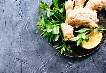 Image showing ginger with mint