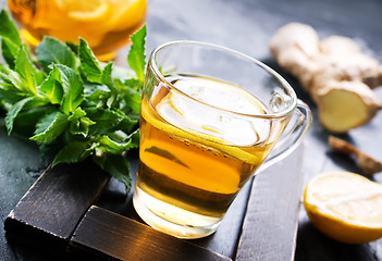 Image showing ginger, mint and tea