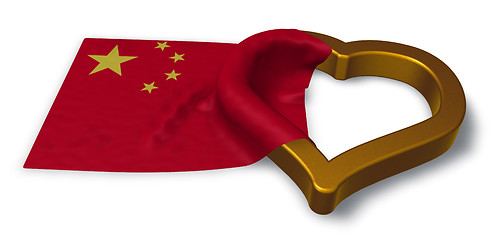 Image showing flag of china and heart symbol - 3d rendering