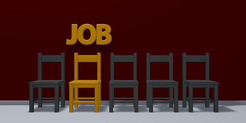 Image showing row of chairs and the word job - 3d rendering