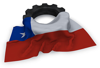 Image showing gear wheel and flag of chile - 3d rendering