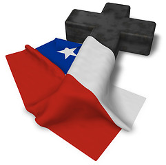 Image showing christian cross and flag of chile - 3d rendering