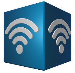 Image showing wifi symbol on cube - 3d rendering