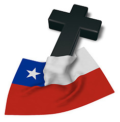 Image showing christian cross and flag of chile - 3d rendering