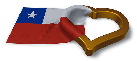 Image showing flag of chile and heart symbol - 3d rendering