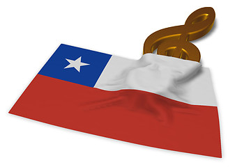 Image showing clef symbol symbol and flag of chile - 3d rendering