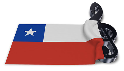 Image showing clef symbol symbol and flag of chile - 3d rendering