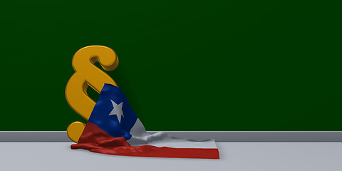 Image showing flag of chile and paragraph symbol - 3d illustration